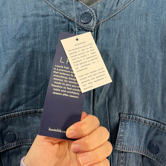 Laurie Felt Women Dress Size Medium Blue Denim Duster Dress - Picture 4 of 15